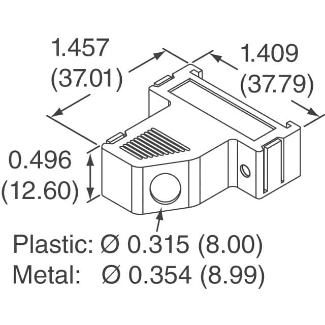 950-009-020R121 NorComp Inc.  Capots de connecteurs D-Sub en forme de D